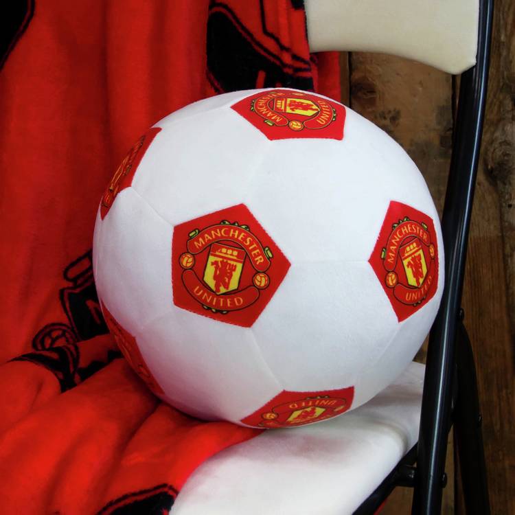 Manchester United football shaped cushion 25cm - British product