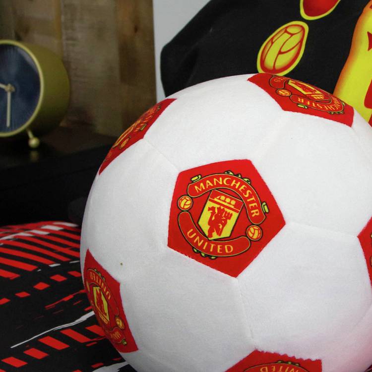 Manchester United football shaped cushion 25cm - British product