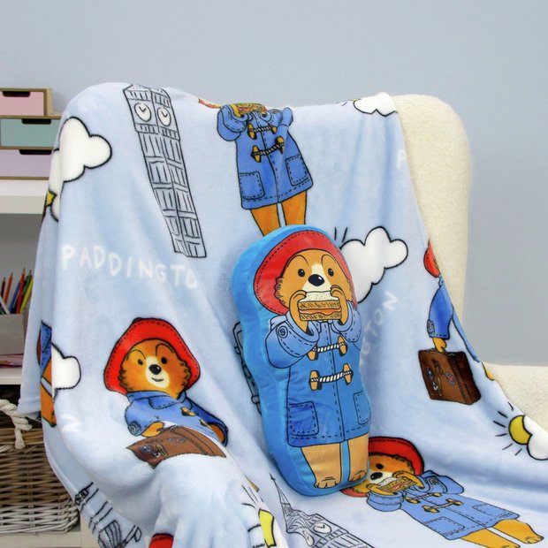 Paddington Bear shaped cushion blue 40x30cm, UK version