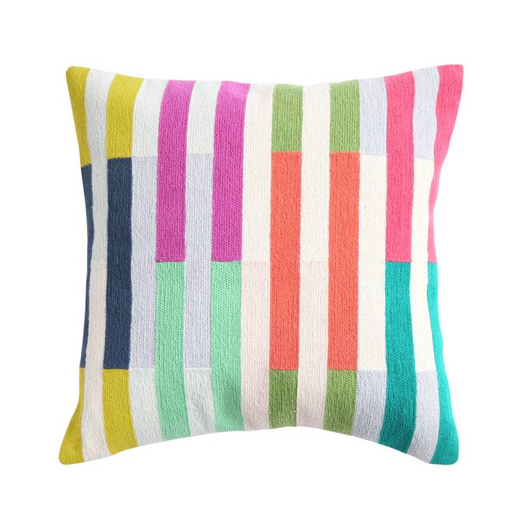 Margo Selby Janie colour blocked cushion 43x43cm, UK version