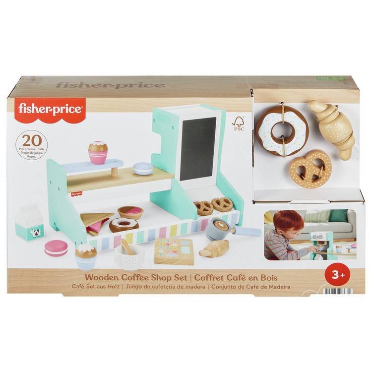 Fisher-Price wooden coffee shop set 20-piece, UK version