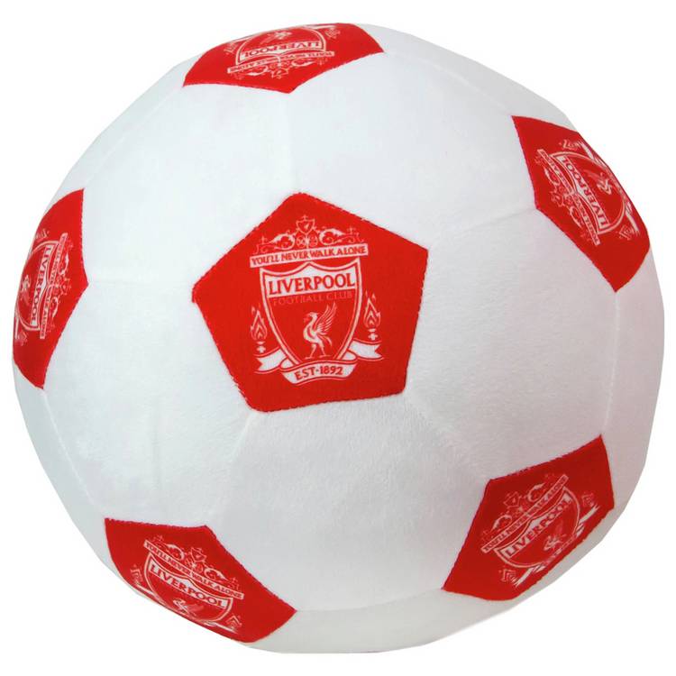 Liverpool FC football-shaped cushion white 25cm - British product