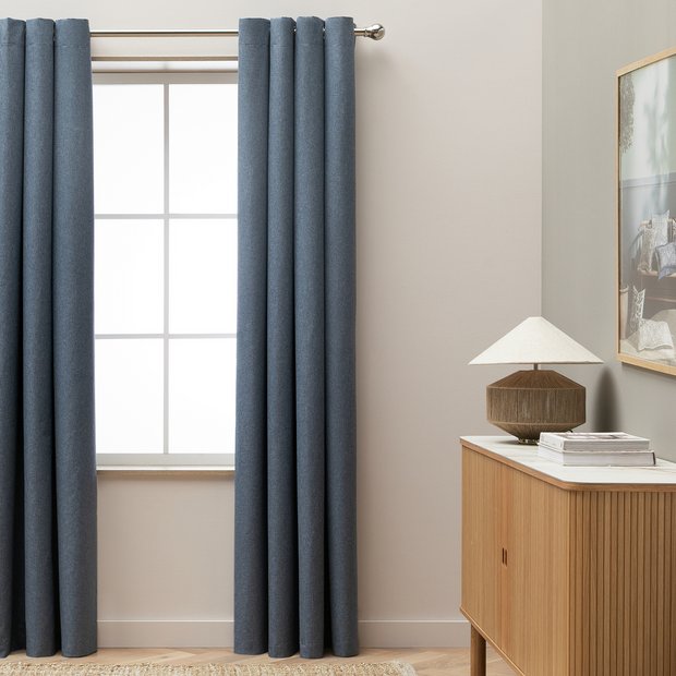 Habitat blue blackout eyelet curtains 117x137cm - British product