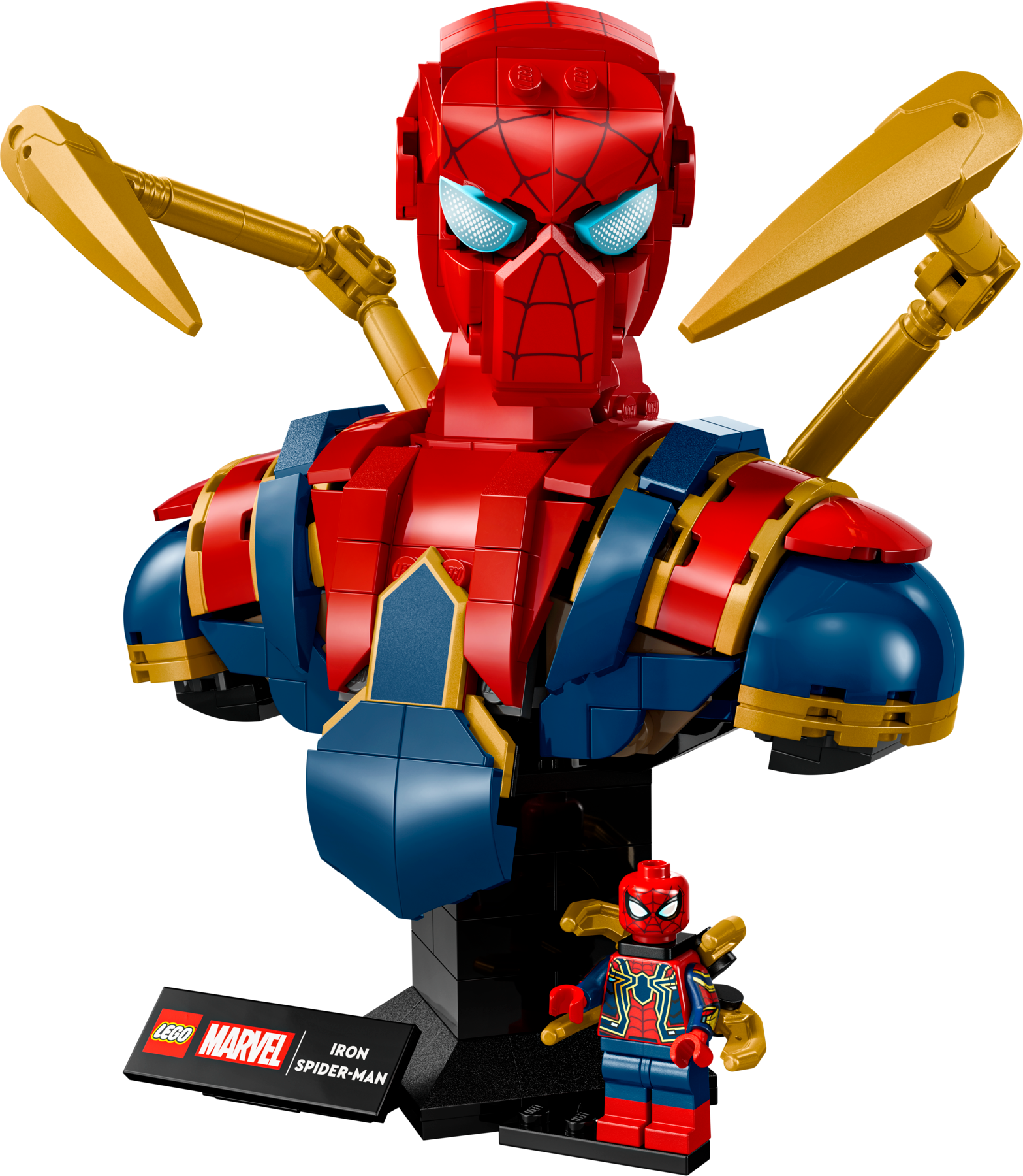 LEGO Iron Spider-Man Bust Marvel Model, imported from the UK