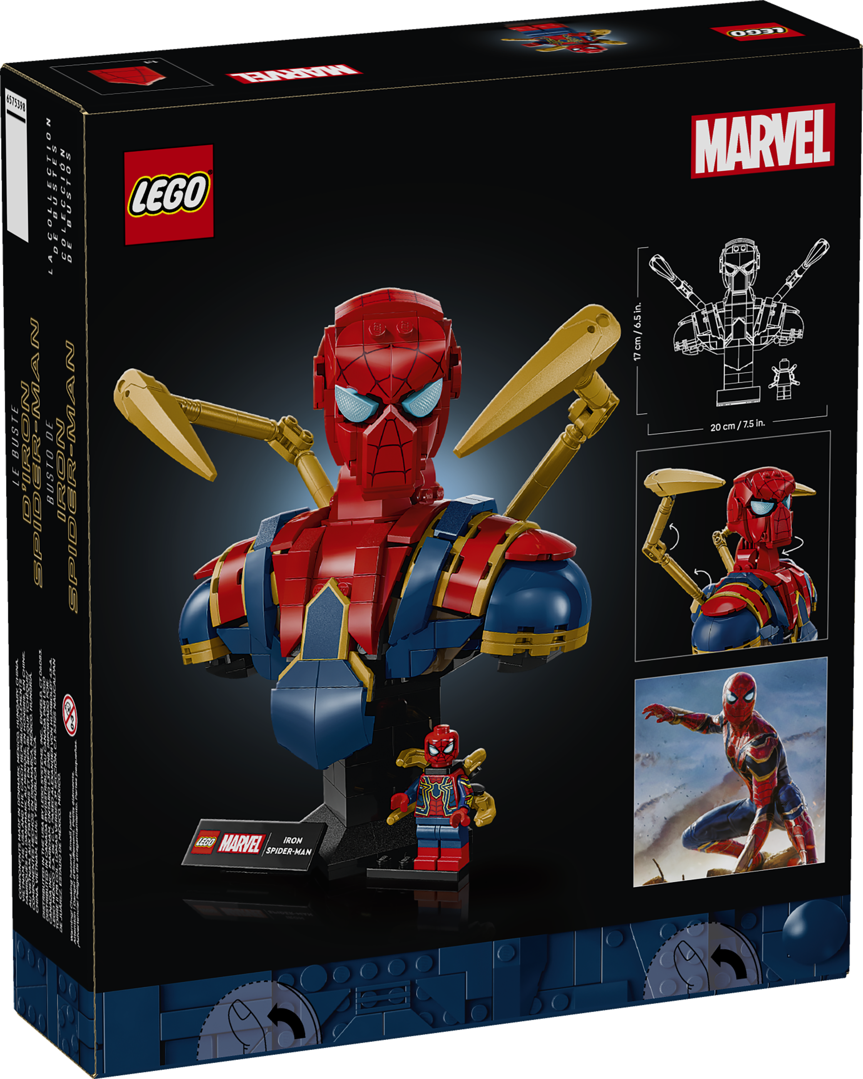 LEGO Iron Spider-Man Bust Marvel Model, imported from the UK