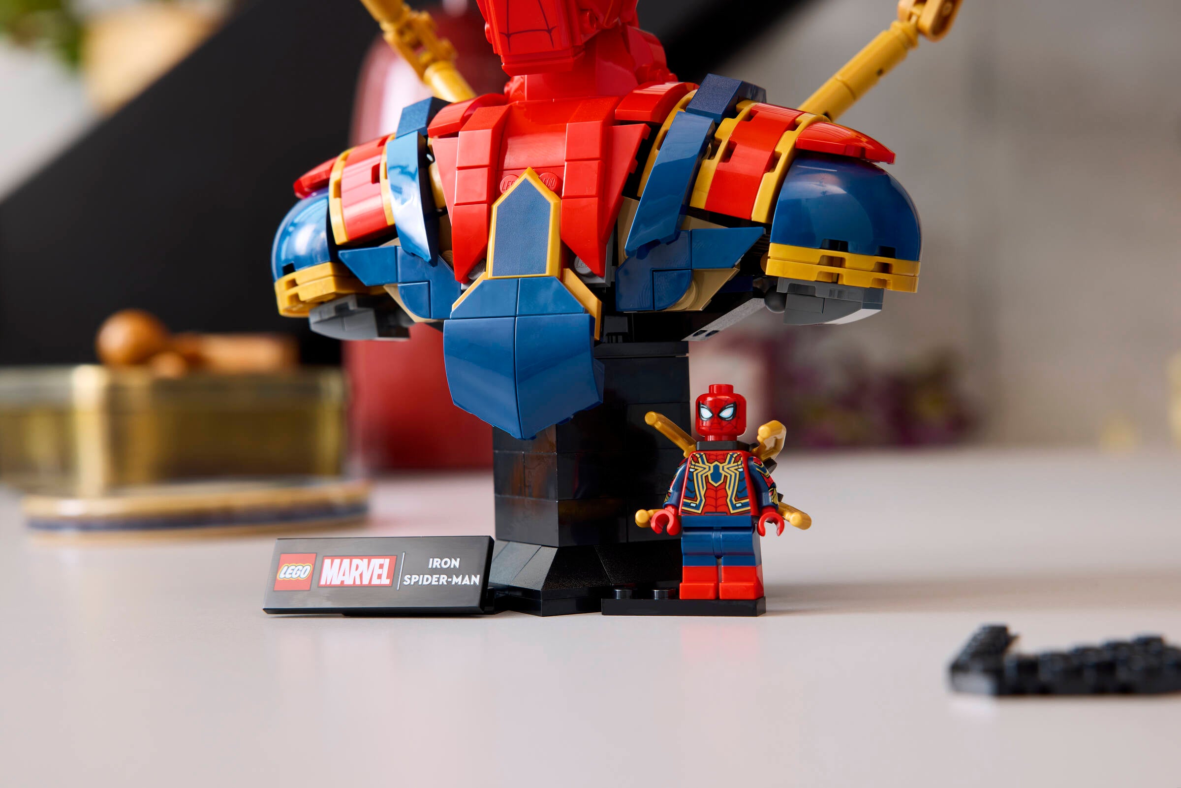 LEGO Iron Spider-Man Bust Marvel Model, imported from the UK