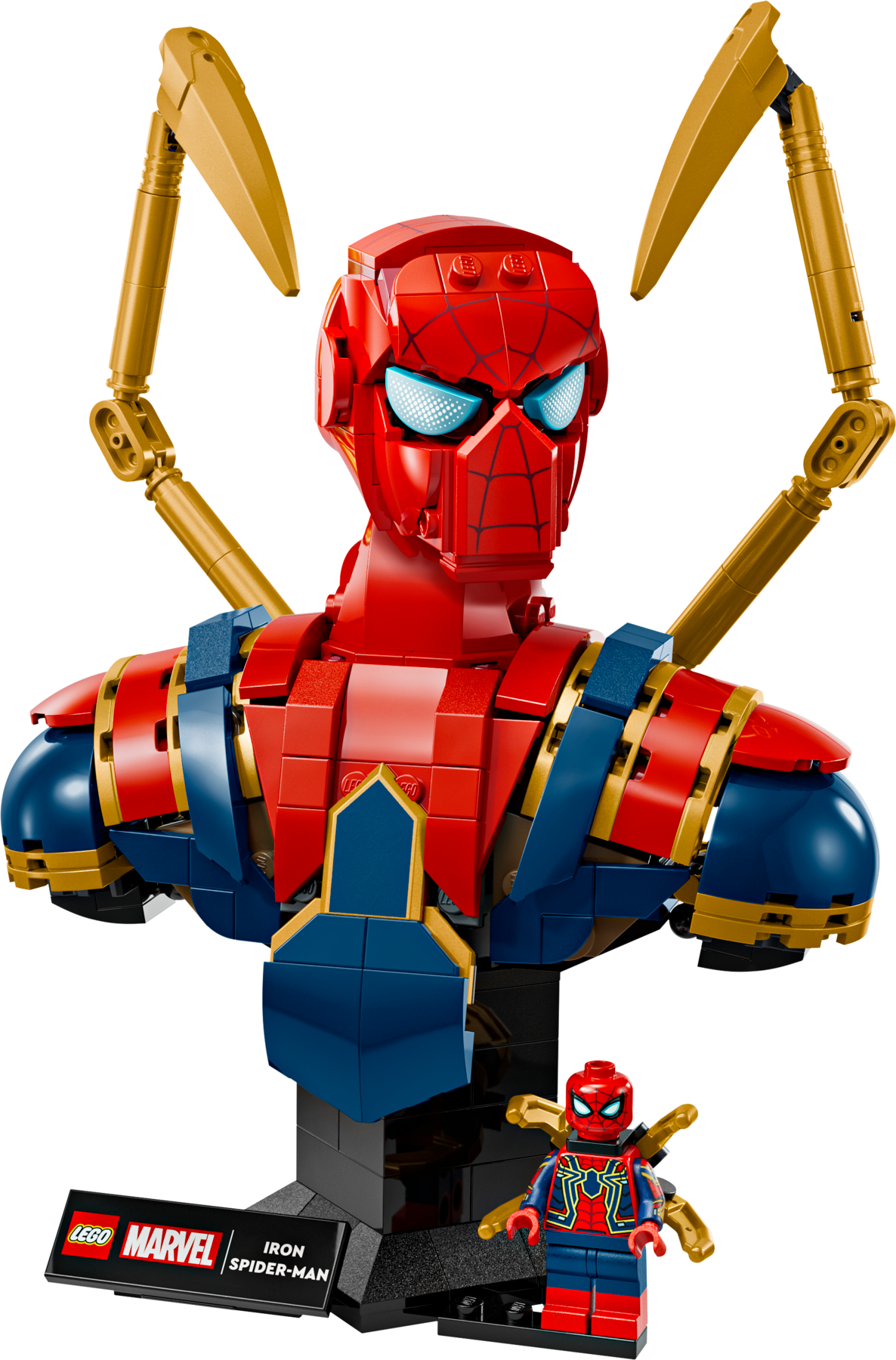 LEGO Iron Spider-Man Bust Marvel Model, imported from the UK
