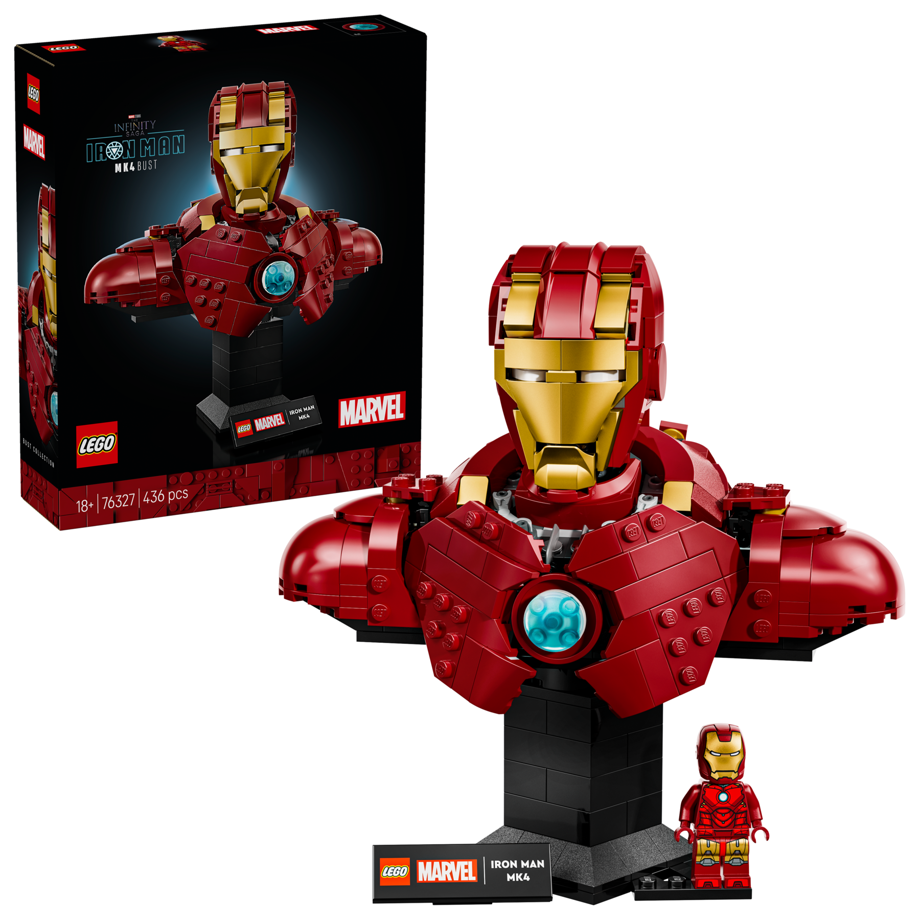 LEGO Iron Man MK4 Bust 436 Pieces, imported from the UK