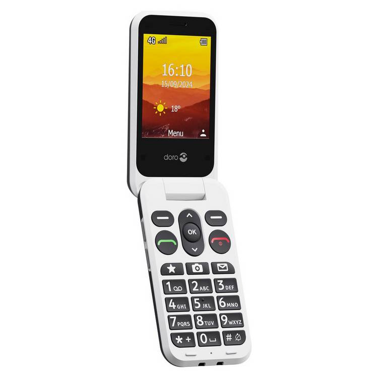 Vodafone Doro Leva L30 flip phone graphite and white (British brand)