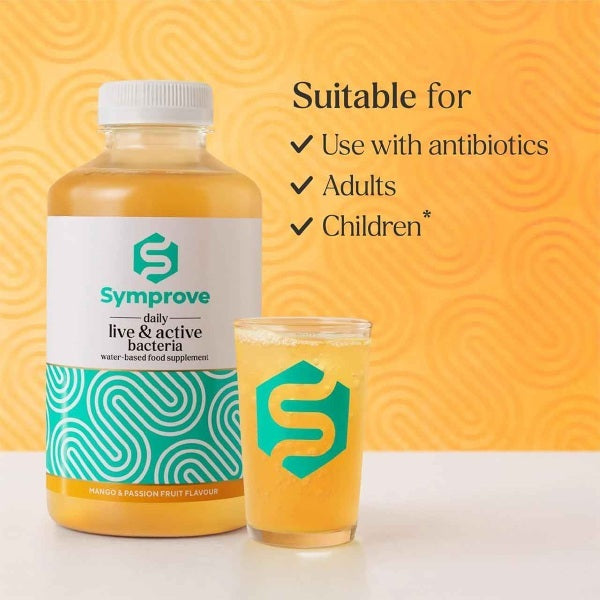 Symprove Mango & Passionfruit 500ml live bacteria supplement (British brand)