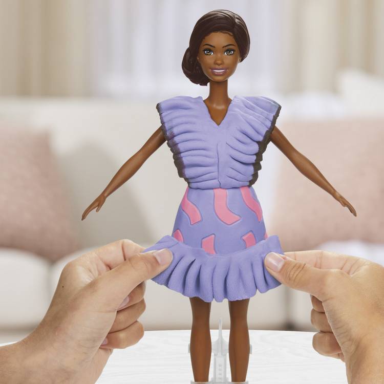 Play-Doh Barbie fashion toy set Ruffles with 2 tubs, imported from the UK
