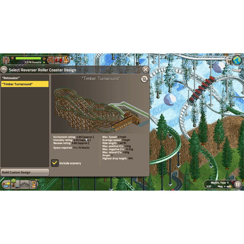 RollerCoaster Tycoon Classic Nintendo Switch game card - UK version