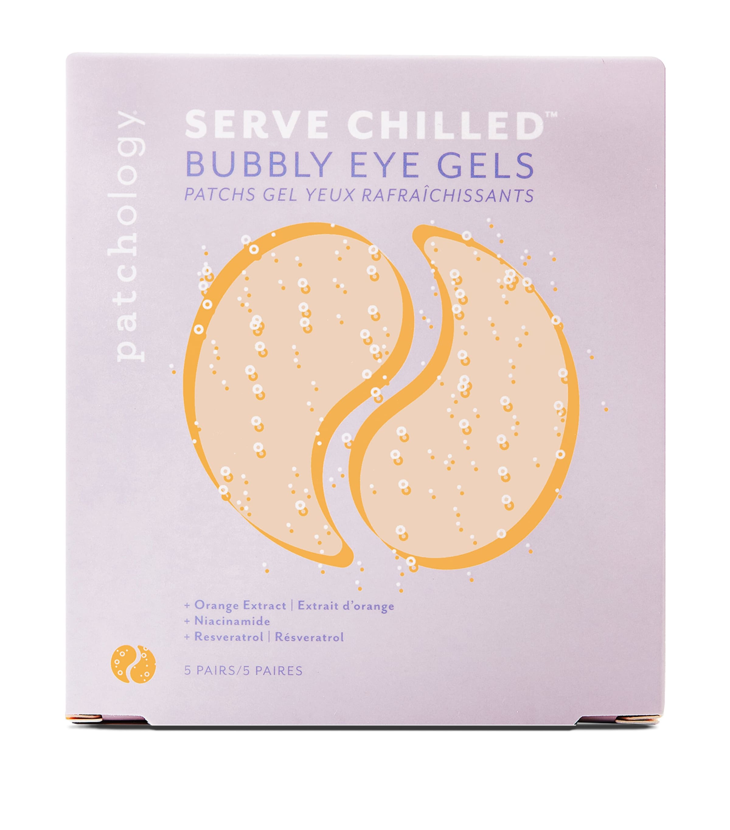 Patchology chilled bubbly eye gels 5 pack, imported from the UK