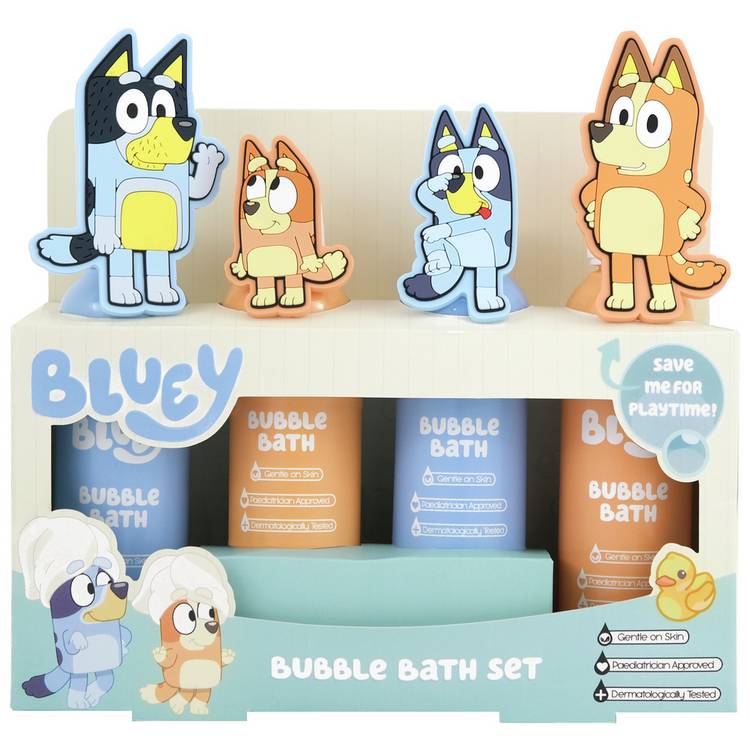 Bluey Bubble Bath Set with toppers, UK version