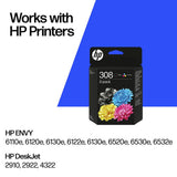 HP 308 black and tri-colour ink cartridge, imported from the UK