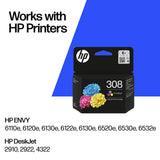 HP 308 original tri-colour ink cartridge, UK version