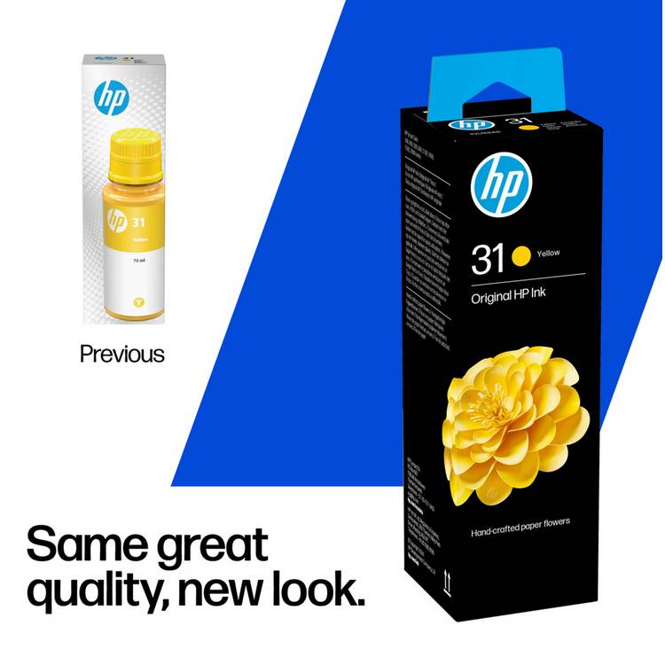 HP 31 high yield yellow ink bottle 70ml, UK version