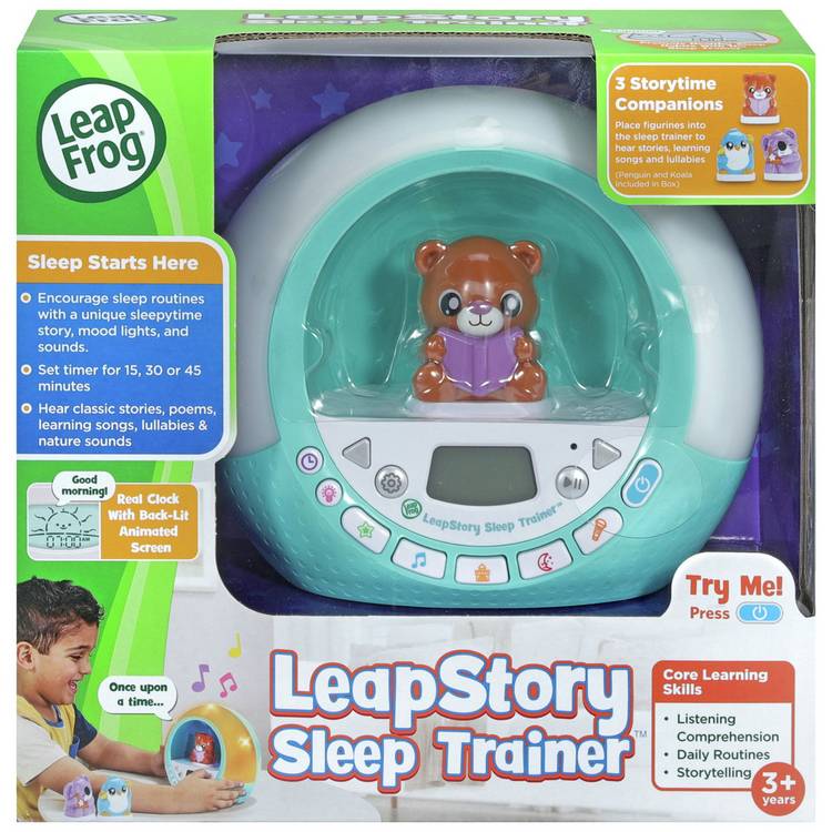 LeapFrog LeapStory Sleep Trainer teal toy, imported from the UK