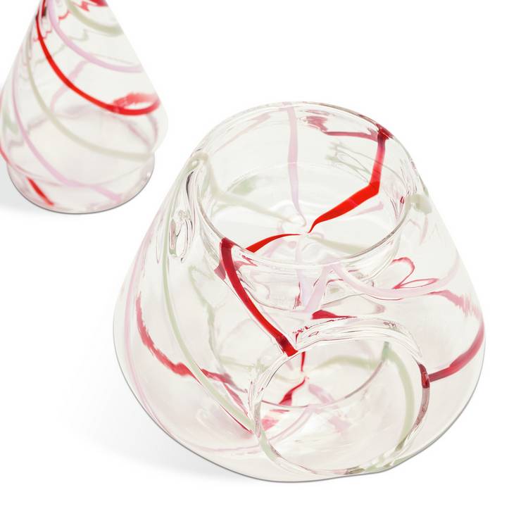 Habitat striped glass Christmas tree wax melt burner 19cm - British product