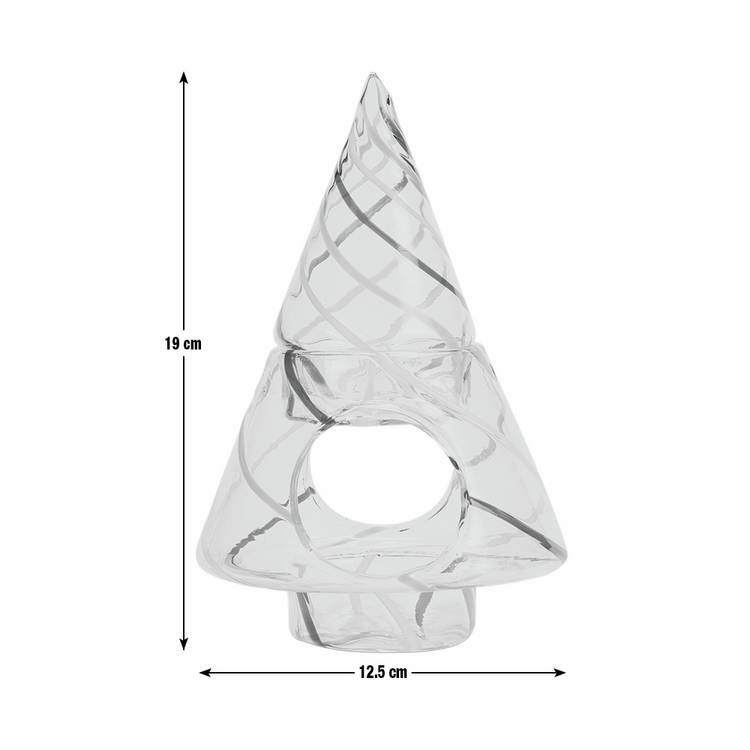 Habitat striped glass Christmas tree wax melt burner 19cm - British product