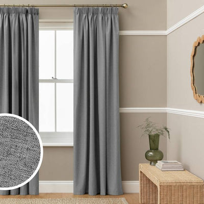 Argos Habitat Blackout Pencil Pleat Curtains Flint Grey 117x137cm- Buy online at McGrocer