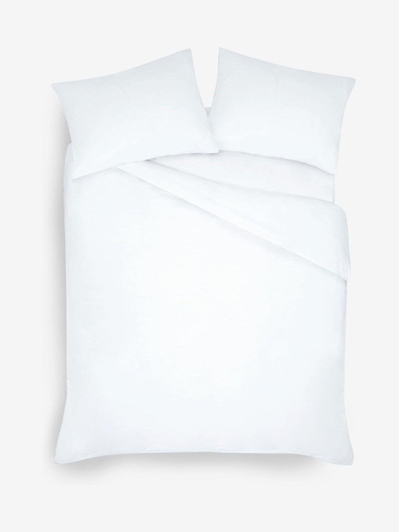 White supersoft brushed cotton duvet cover and pillowcase set, imported from the UK