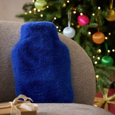 Argos Habitat Hot Water Bottle with Blue Faux Fur Cover 1L- Buy online at McGrocer
