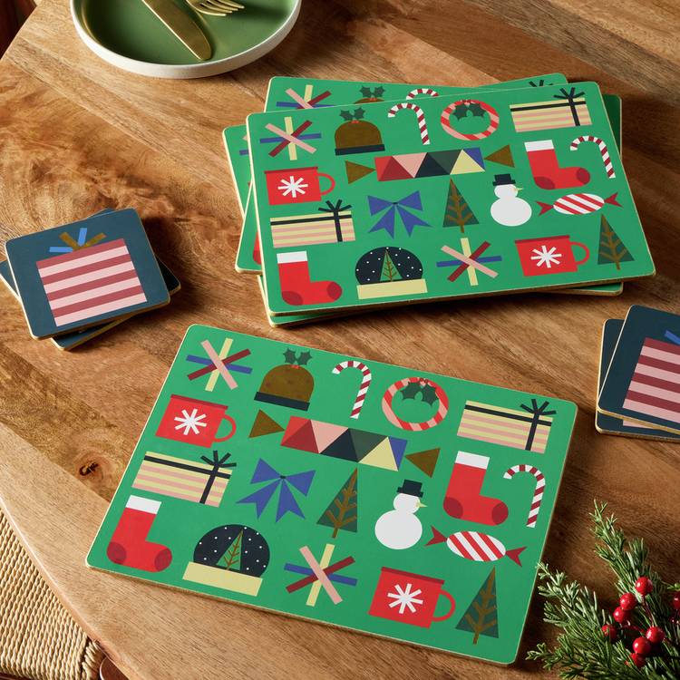 Habitat festive icons placemat and coaster set from the UK