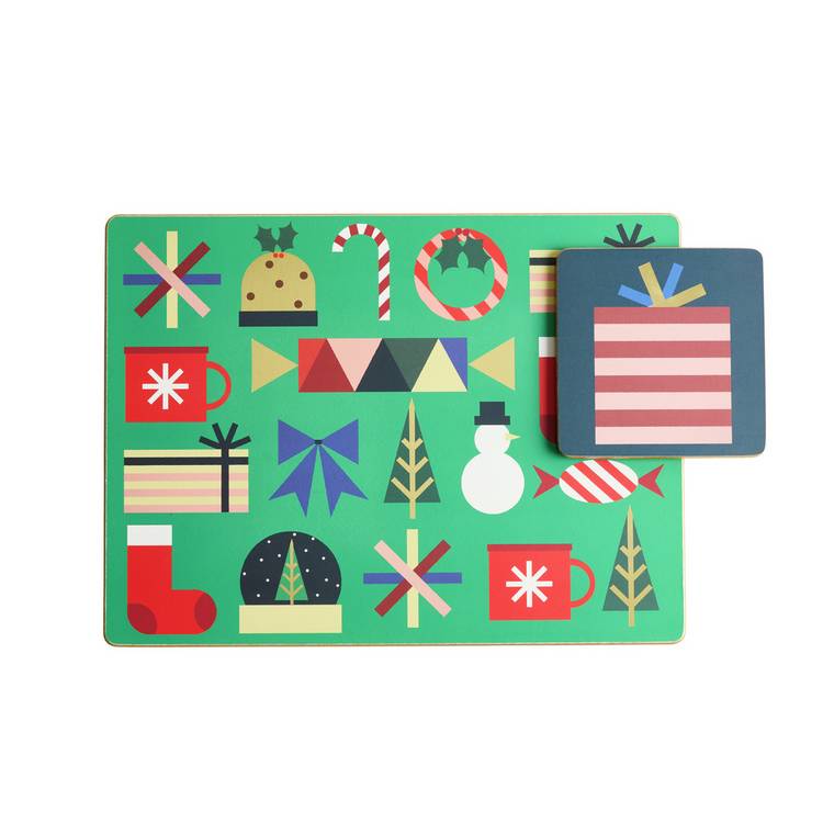 Habitat festive icons placemat and coaster set from the UK