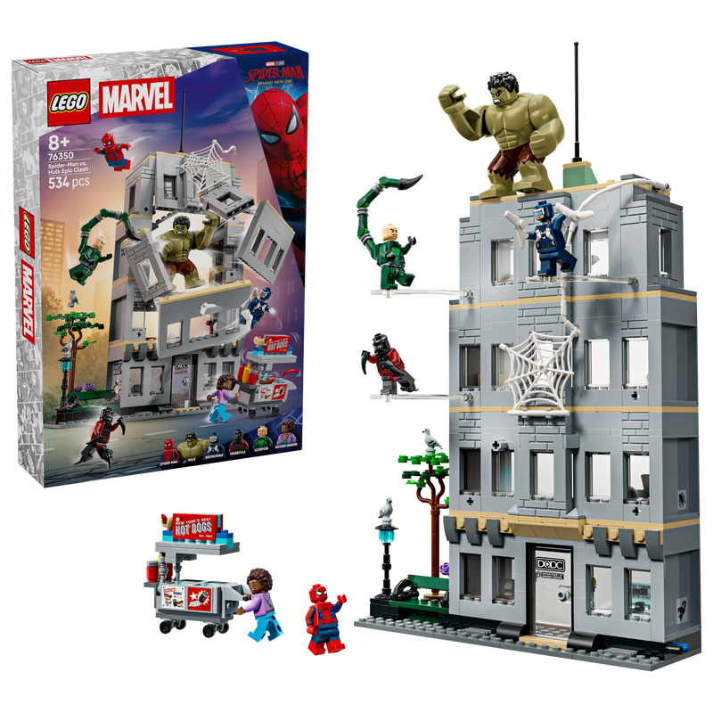LEGO Spider-Man vs Hulk Epic Clash building set, British product