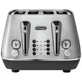 De'Longhi 4-slice stainless steel toaster - British product