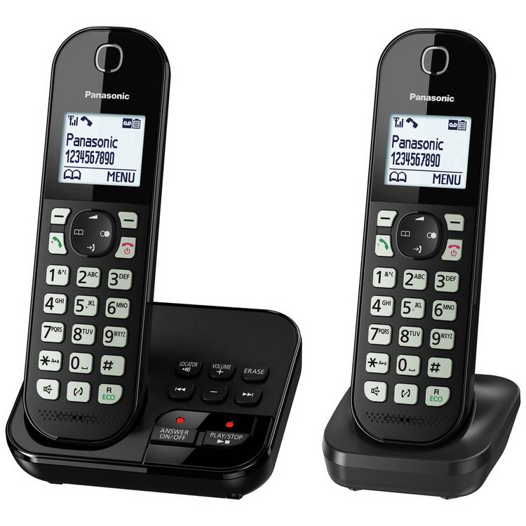 Panasonic cordless phone twin handset with answer machine - British product