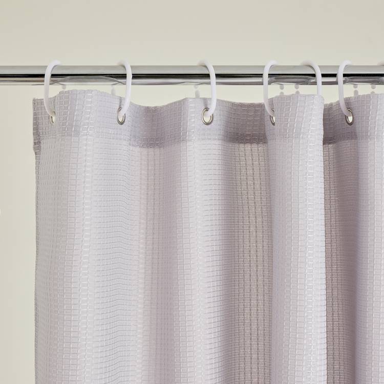 Argos Home waffle shower curtain grey 180x180cm, imported from the UK