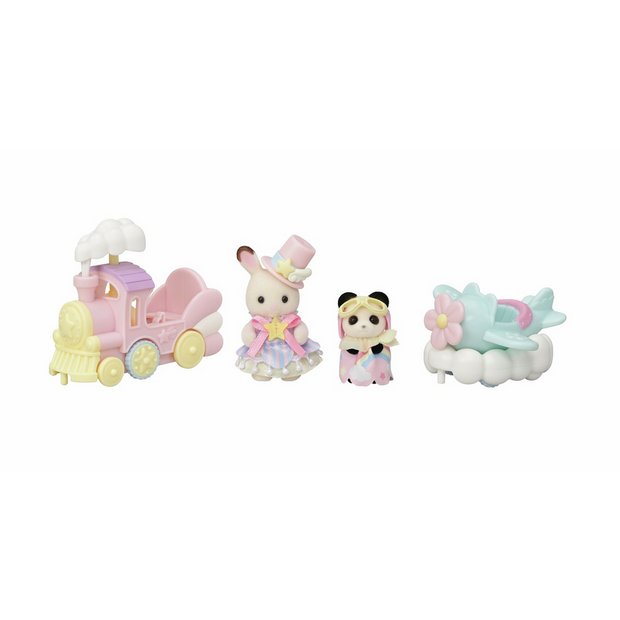 Sylvanian Families baby park ride with train and plane - British product
