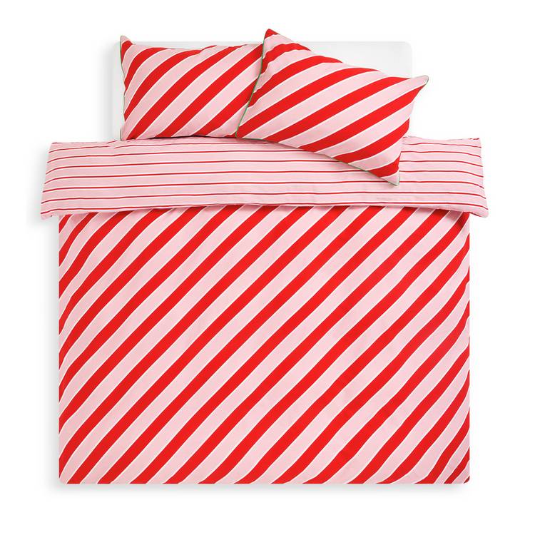 Habitat Candy Stripe pink & red double bedding set - British product
