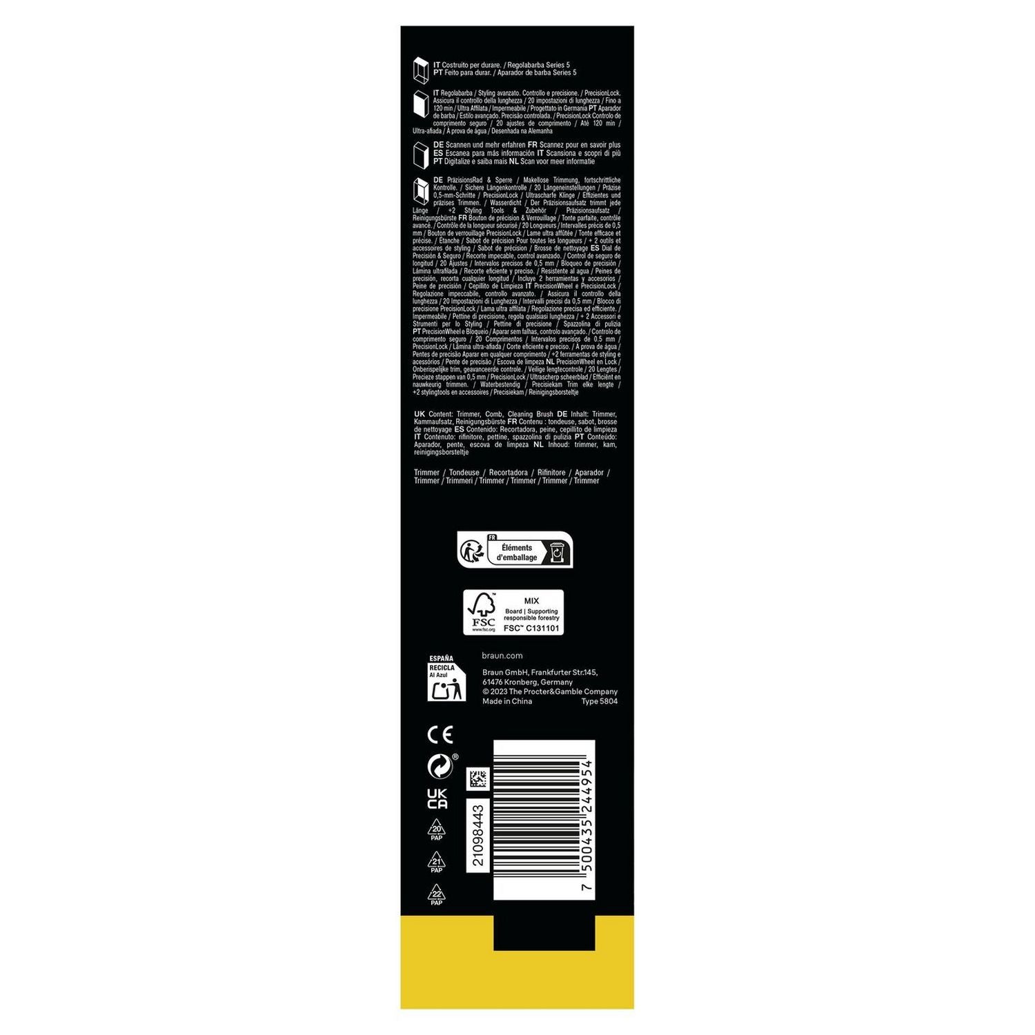 Braun BT 5500 beard trimmer, UK version