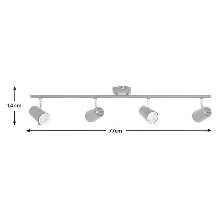 Argos Home matt black 4 light bar - British product