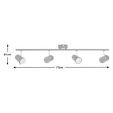 Argos Home matt black 4 light bar - British product