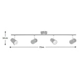Argos Home matt black 4 light bar - British product