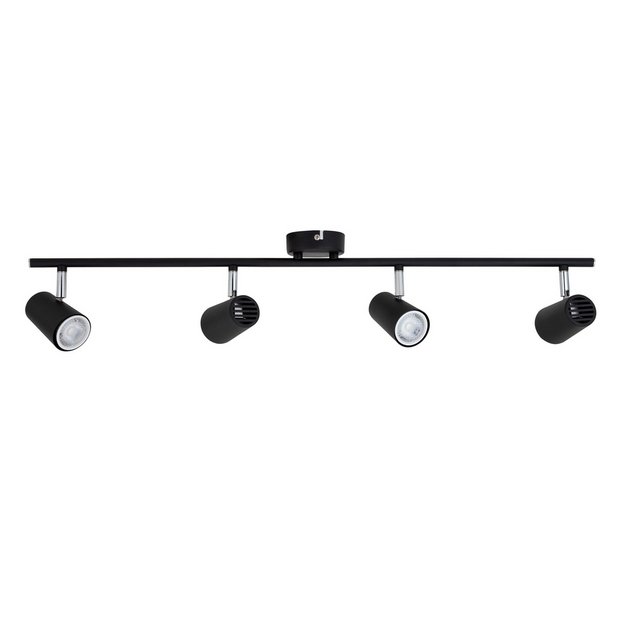 Argos Home matt black 4 light bar - British product