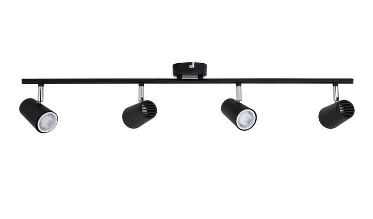 Argos Home matt black 4 light bar - British product
