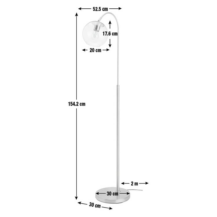 Habitat brass floor lamp with glass shade - British product