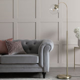 Habitat brass floor lamp with glass shade - British product