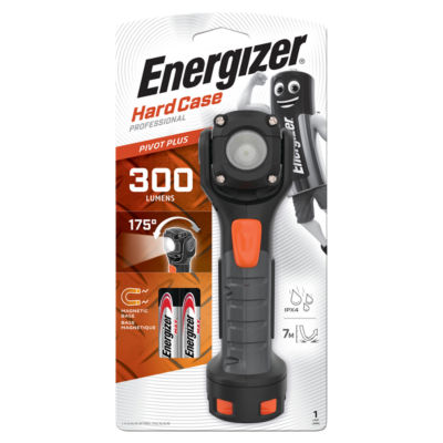 Energizer Hard Case Pivot Light 2AA Swivel Head Professional LED Torch