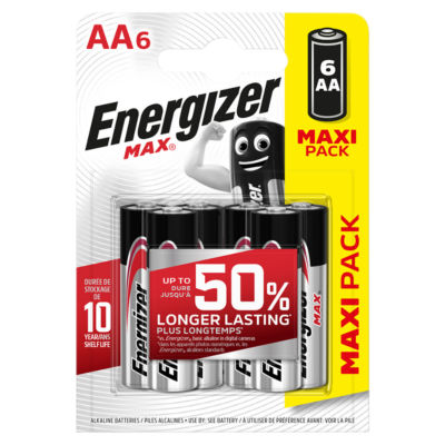ASDA Energizer Max AA Alkaline Batteries 6 Pack- Buy online at McGrocer