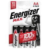 Energizer Max AA Batteries, Alkaline, 4 Pack GOODS ASDA   