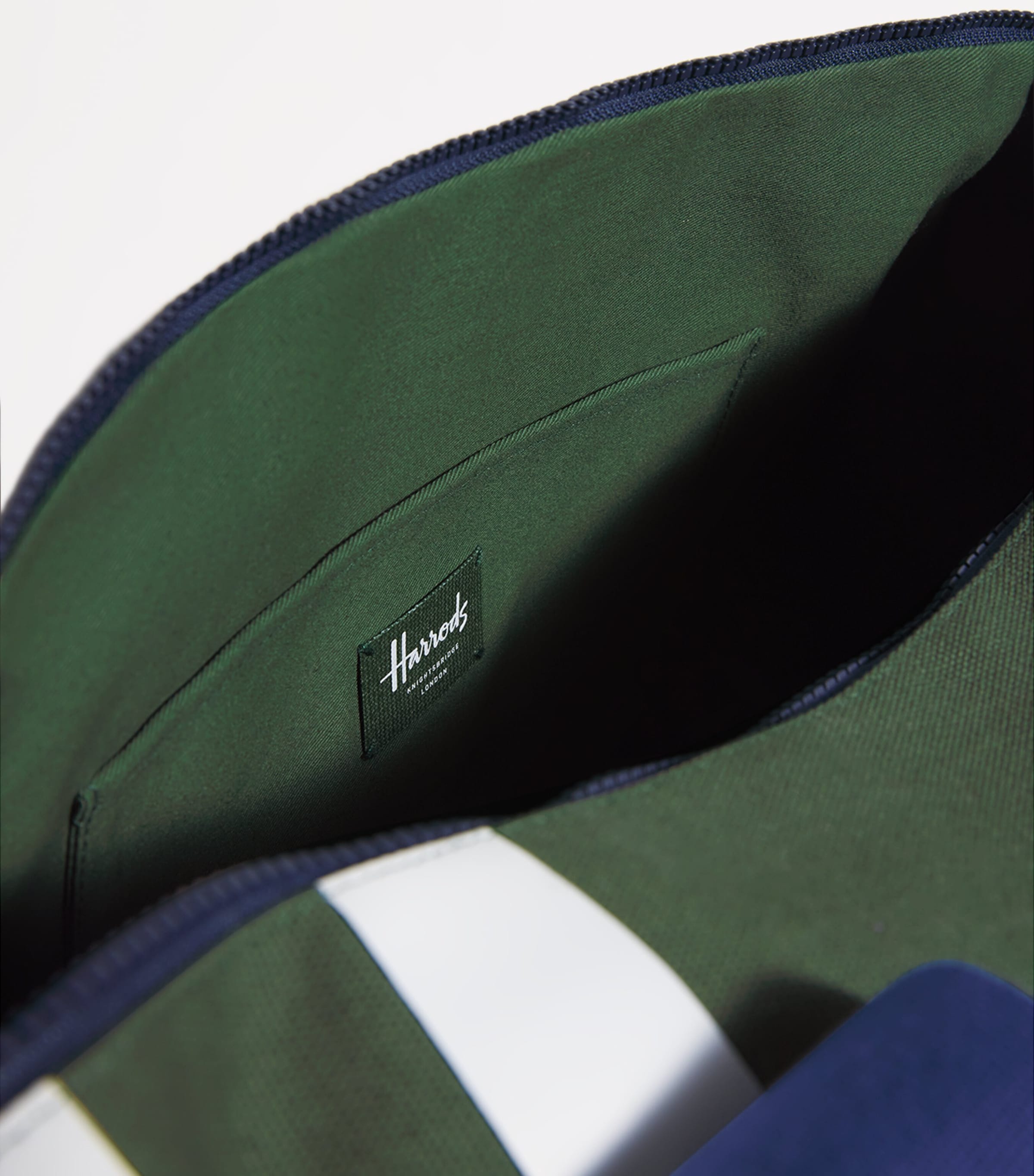 Harrods cotton logo barrel bag, UK version