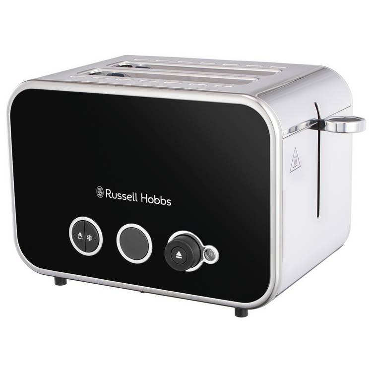 Russell Hobbs Luna 2 slice toaster black silver, imported from the UK