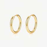 MUCHV gold solid hoop earrings 20mm - British product
