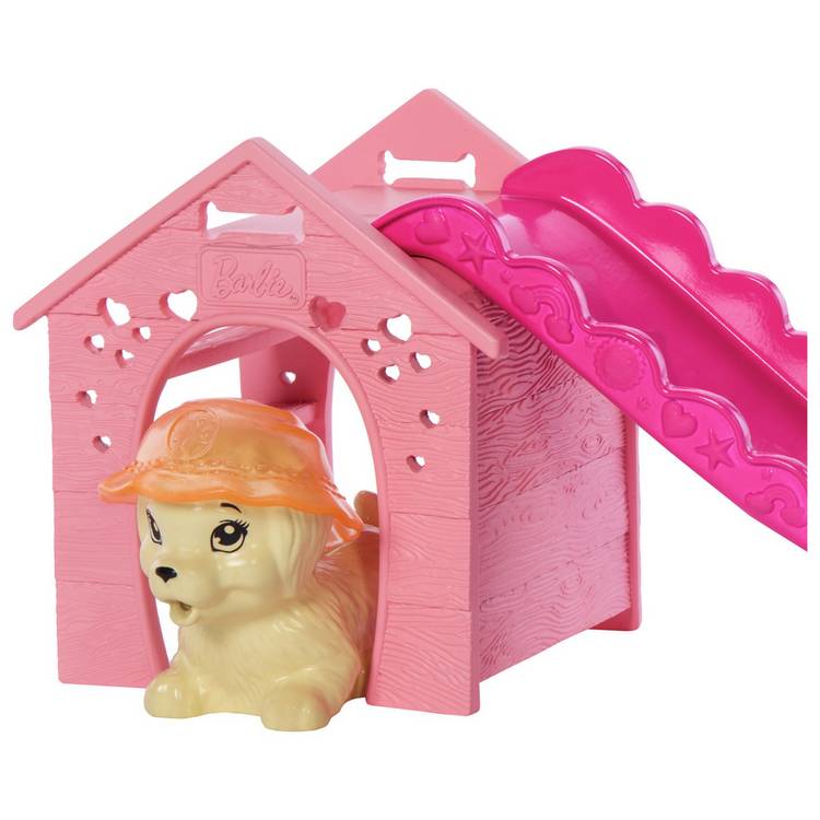 Barbie Puppy Pool Party playset with doll and pets (British brand)